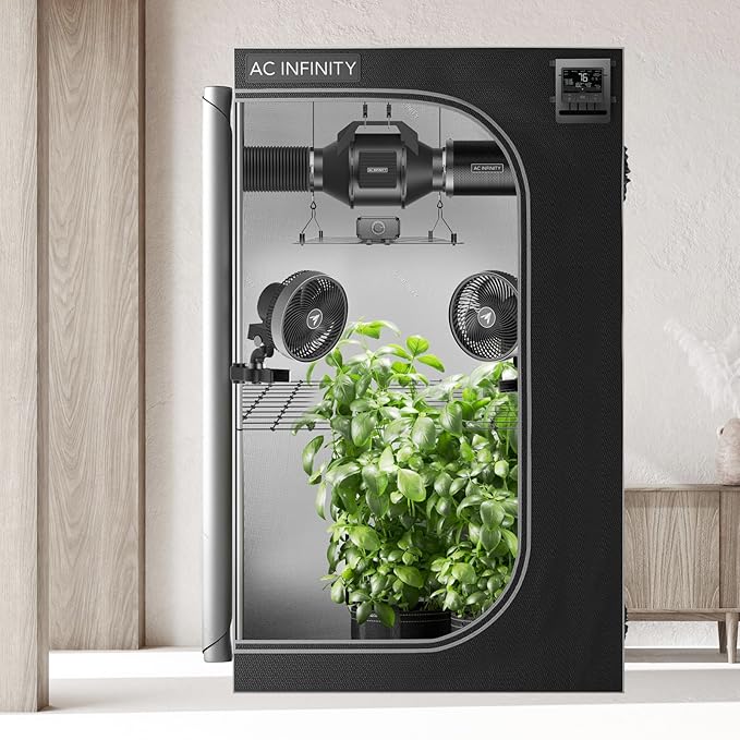 AC Infinity Advance Grow System 4x4, 4-Plant Kit, WiFi-Integrated Grow Tent Kit, Automate Ventilation, Circulation, Schedule Full Spectrum Samsung LM301H LED Grow Light, 2000D Mylar Tent - Image 8