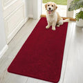 OLANLY Dog Door Mat for Muddy Paws 70x32, Absorbs Moisture and Dirt, Absorbent Non-Slip Washable Doormat, Quick Dry Chenille Mud Mat for Dogs, Entry Indoor Entryway Carpet for Inside Floor, Red by OLANLY