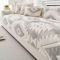 Boho Plush Couch Covers for Sofa Washable, Fuzzy Soft Couch Cover for Sectional Sofa, Non Slip Jacquard Sofa Cover Furniture Protector for Kids, Pets (Light Grey,36"x47") by WelcometoXSlive