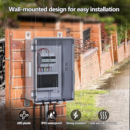 ABS Electrical Junction Box, Ventilated Design, Cable Grommets, IP65 Waterproof Enclosure, Indoor/Outdoor Use with Mounting Panel .(Clear Cover, 13.8"x9.7"x5.9") - Image 7