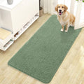 OLANLY Dog Door Mat for Muddy Paws 47x24, Absorbs Moisture and Dirt, Absorbent Non-Slip Washable Doormat, Quick Dry Chenille Mud Mat, Entry Indoor Entryway Carpet for Inside Floor, Olive Green by OLANLY