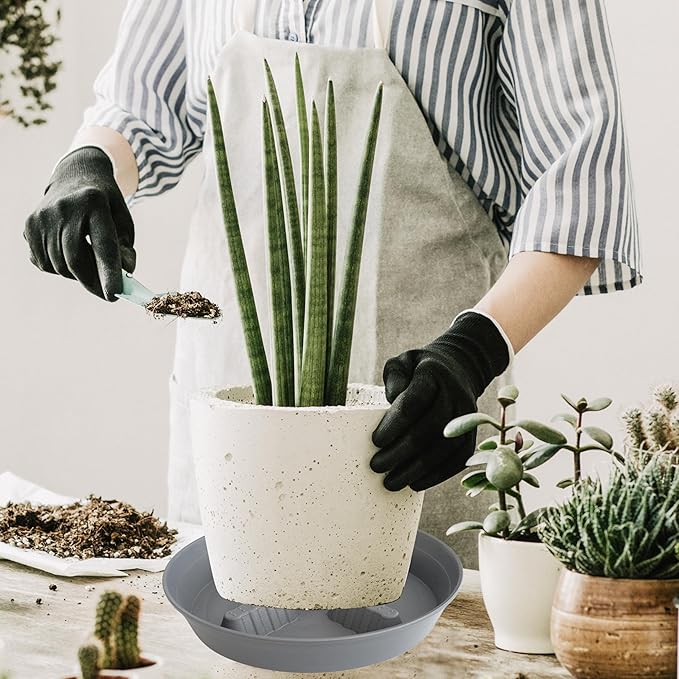 4 Pack Plant Saucer 8 inch, 10 12 14 17 inch, Plant Stand Plastic Plant Saucers for Indoors Outdoor, Heavy Duty Flower Planter Drip Trays for Pots, Pot Saucers for Plants, Grow Bags Saucers - Image 7