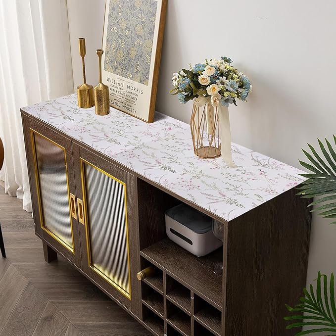 Floral Drawer and Shelf Liner for Cabinets 16IN x 10FT, Non-Adhesive and Strong Non-Slip Flower Shelf Cabinet Drawer Liners for Kitchen,Table,Bookshelves,Waterproof Cupboard Liner - Image 8