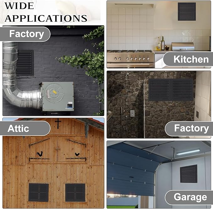 2 Pcs Attic Vent 10" X 10" Shed Vents Metal Gable Vents for Houses Wall Vent with Screen Vent Covers for Home Garage Attic Ceiling, Boost Ventilation and Guard Against Moisture - Image 4