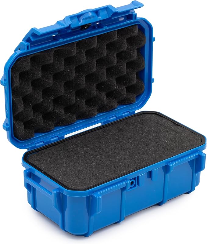 Evergreen 57 Waterproof Dry Box Protective Case with Pick & Pluck Foam - Travel Safe/Mil Spec/USA Made - for Cameras, Phones, Hiking, Boating, Water Sports, Action Cams (Blue) by EvergreenCases