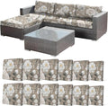 12Pcs Stretch Patio Cushion Cover, Vintage Floral Printed Couch & Sofa Slipcovers for Patio Furniture Cushions Washable Reusable Couch Covers Replacement for All-Season (Cover Only) by CALBODE