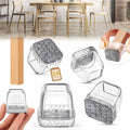 24PCS Extra Small Chair Leg Floor Protectors, Furniture Sliders, Chair Leg Protectors for Hardwood Floors, Non-Slip Felt Furniture Pads, Square Silicone Cap Covers to Protect Floors(Fit 0.5" - 0.75") by Indemo