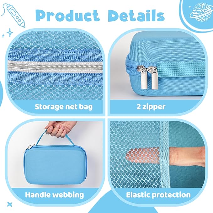 Case Compatible with 3Doodler Start+ Essentials for 3D Pen Set for Kids, Carrying Holder Fit for Printing Pens, Storage Organizer for Printing Filament Refill, Micro-USB Charger (3D-04B-Blue) - Image 3