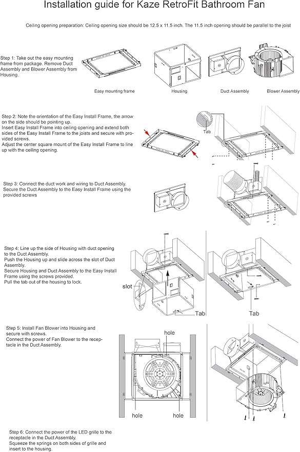 SEP120EZ | 120 CFM | 0.3 Sone | EZ Install No Attic Access Required | Energy Star-Certified Energy-Saving Ultra Quiet Bathroom Exhaust Ventilation Fan - Image 3
