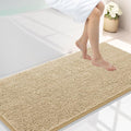 Smiry Luxury Chenille Bathroom Rugs 47x24, Extra Soft and Absorbent Shaggy Bath Mat, Machine Washable, Non-Slip Plush Carpet Runner for Tub, Shower, and Floor, Home Decor Accessories, Beige by Smiry