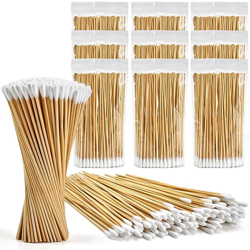 1000PCS 6" Cotton Swabs in Storage Box - Long Cotton Swab with Bamboo Sticks - Lint Free, Highly Absorbent Single Tipped Applicators for Makeup, Pet Care, Home Cleaning by PINGMIC