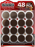 Felt Furniture Pads X-PROTECTOR - 48 Premium Floor Protector Chair Felts for Feet Wood Floors Best Hardwood Protect Your Hard Floors! (Brown) by X-Protector