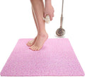 Enkosi Loofah Shower Mat Non-Slip - Anti-Slip Bath Mat for Inside Showers, Tub, Bathtub, Bathroom - Quick Dry PVC with Drain Holes - Cushioned Safety Grip - Secure for Kids and Elderly (Pink 24x24) by ENKOSI