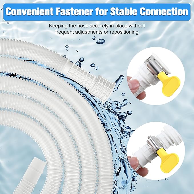Saillong Patent Pending Dehumidifier Drain Hose, 13FT, 3/4 Inch FHT, with Cuttable Rubber Adapter and Connect Clamp, Flexible Universal Drain Hose for Most Dehumidifier Air Conditioner Brands(White) - Image 4