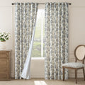 jinchan Lined Linen Floral Curtains for Living Room, 84 Inch Length Printed Flower Farmhouse Patterned French Country Back Tab Black Window Drapes Set Privacy Bedroom Curtains, 2 Panels by JINCHAN