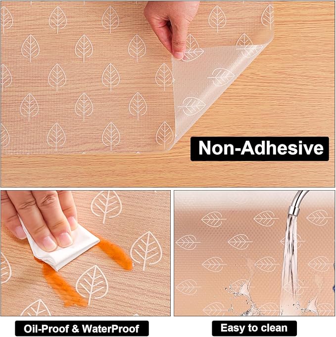 Cooyes Shelf Liners for Kitchen Cabinets Refrigerator Liners Waterproof & Oil-Proof Kitchen Cupboard Liner Drawer Mats EVA Material Non Adhesive Fridge Liner for Shelves - Image 6
