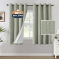 H.VERSAILTEX Chenille Linen Blackout Curtains for Bedroom 63 Inches Long Thermal Insulated Textured Linen Look Curtains with White Flocking Coating Back, Heathered Sage(Not Solid) by HVERSAILTEX