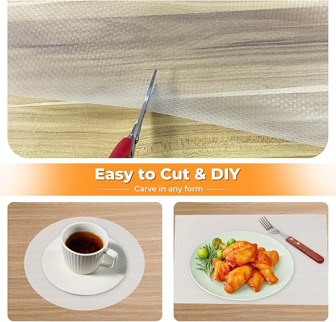 Extra Wide Shelf Liner, Refrigerator Liners Oil-Proof Drawer Liners for Kitchen Dining, 24'' x 20' x 2Rolls - Image 5