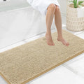 Smiry Luxury Chenille Bathroom Rugs 47x20, Extra Soft and Absorbent Shaggy Bath Mat, Machine Washable, Non-Slip Plush Carpet Runner for Tub, Shower, and Floor, Home Decor Accessories, Beige by Smiry