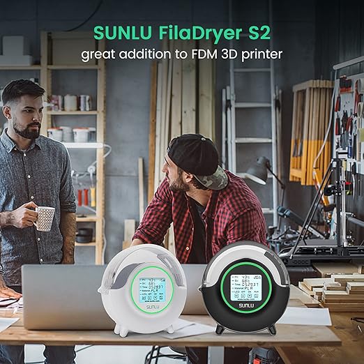 SUNLU Official Filament Dryer S2, 70℃ Max Temperature, Built-in Circulation Fan, 3D Printer Filament Storage Box Filament Dehydrator, Nylon TPU PLA PETG ABS 3D Printer Filament Dryer Box (Black) - Image 9