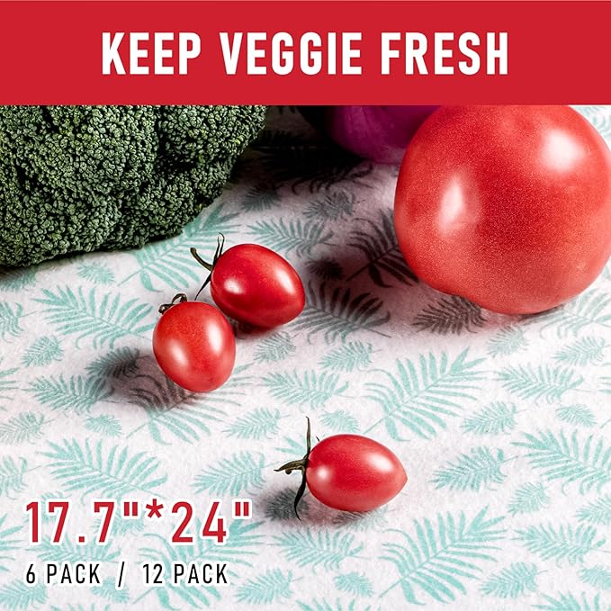 Cooyes Absorbent Refrigerator Liners, Non Slip Shelf Liner for Drawers & Kitchen Cabinets, Cloth Material Keep Produce Fresh Longer, Machine Washable, 17.7" * 24", 6 Pack - Image 5
