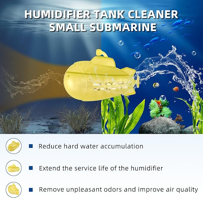 AMI PARTS Universal Humidifier Cleaner Fish for All Humidifiers and Fish Tank, Purifie Water, Soften Hard Water, Prevents Hard Water Build-Up, Humidifier Cleaner Float Submarine(6 Pack) - Image 4