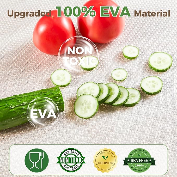 100% EVA Shelf Liner for Kitchen Cabinet, 10" x 240" Drawer Liners Non Adhesive Non Slip Waterproof Plastic Paper, Dresser Pantry Bathroom Refrigerator Protector, Clear - Image 3