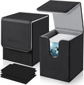 Mlikero 2 Pack Card Deck Box, Commander Deck Box Holds 200+ Single Sleeved Cards with 2 Dividers, Leather Magnetic Card Box Fit for MTG, TCG by Mlikero