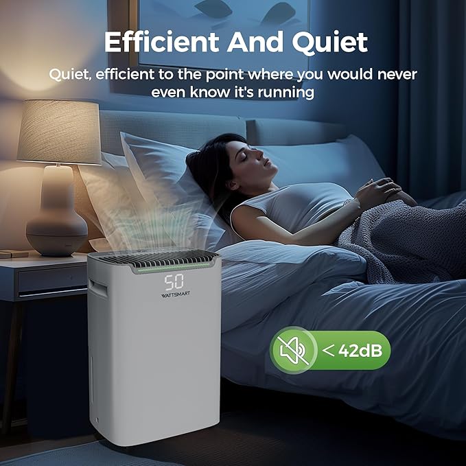 4,500 Sq Ft Home Dehumidifier with Drain Hose, 75 OZ Water Tank, 24 Hr Timer, 55 Pints High Efficiency Compressor for Basements, Bathrooms, Bedrooms and Laundry Rooms - Image 3