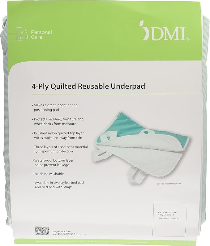 DMI Waterproof Sheet to be Used as a Bed Pad, Bed Liner, Mattress Protector, Pee Pad, Furniture Cover or Seat Protector with Quilted Slide Sheet and 4 Layers of Protection, Without Straps, 28 x 36 - Image 10