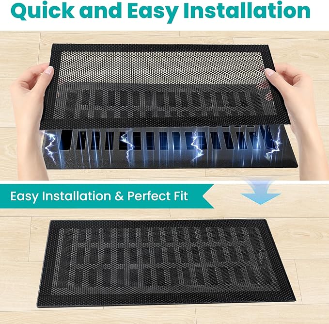 Efforest Floor Vent Covers Magnetic - 6 Pack Air Filters Mesh Screen Dust Filter Register Deflectors for Home HVAC AC Grilles & RV - Strong Hold Washable (5.5x14 Inch) - Image 4
