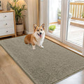 OLANLY Dog Door Mat for Muddy Paws 54x32, Absorbs Moisture and Dirt, Absorbent Non-Slip Washable Doormat, Quick Dry Chenille Mud Mat, Entry Indoor Entryway Carpet for Inside Floor, Warm Taupe by OLANLY