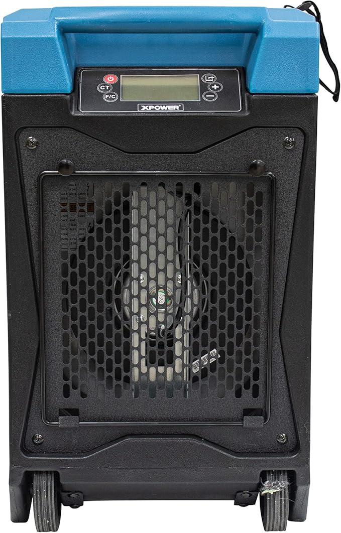 XPOWER XD-85L2 145-Pint LGR Commercial Dehumidifier with Automatic Purge Pump, Drainage Hose, Handle and Wheels for Water Damage Restoration, Clean-up Flood, Basement, Mold, Mildew (Blue) - Image 5