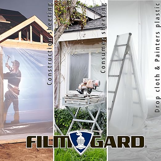 Film-Gard 626031 Construction Plastic Sheeting 10' Width X 100' Length X 6 mil Thick, Black, 1 Count - Image 3