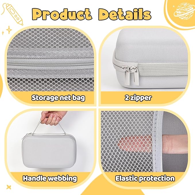 Case Compatible with 3Doodler Start+ Essentials for 3D Pen Set for Kids, Carrying Holder Fit for Printing Pens, Storage Organizer for Printing Filament Refill, Micro-USB Charger (3D-04B-Grey) - Image 3