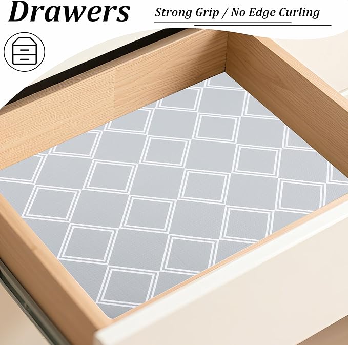 Drawer Liners for Kitchen Cabinets Non Adhesive Shelf Liner 15 Inch X 20 Ft Cabinet Liner Waterproof Dresser Drawer Liner Non Slip Shelf Paper for Kitchen Bathroom Closet Refrigerator Cupboard Pantry - Image 8