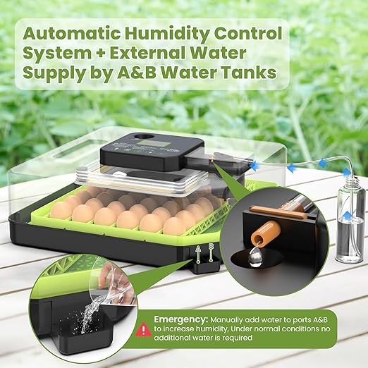 48 Egg Incubator for Hatching Eggs with Automatic Egg Turning, Temperature & Humidity Control, Egg Incubator with 360° View Window and Egg Candler, Incubator for Chicken, Duck, Quail Eggs - Image 4