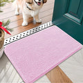 OLANLY Dog Door Mat for Muddy Paws 24x16, Absorbs Moisture and Dirt, Absorbent Non-Slip Washable Doormat, Quick Dry Chenille Mud Mat for Dogs, Entry Indoor Entryway Carpet for Inside Floor, Pink by OLANLY