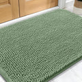 OLANLY Dog Door Mat for Muddy Paws 30x20, Absorbs Moisture and Dirt, Absorbent Non-Slip Washable Doormat, Quick Dry Chenille Mud Mat, Entry Indoor Entryway Carpet for Inside Floor, Olive Green by OLANLY