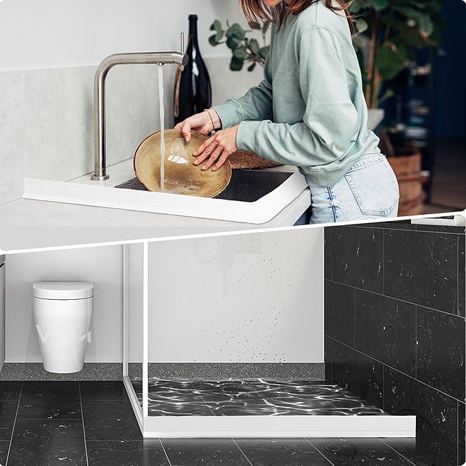 Bathtub Splash Guard, 79 Inch Soft Silicone Collapsible Shower Water Guard, Double-Sided Tape for Dry and Wet Separation, 360° Twist Recovery Shower Splash Guard for Toilet, Washing Machine, Sink - Image 7