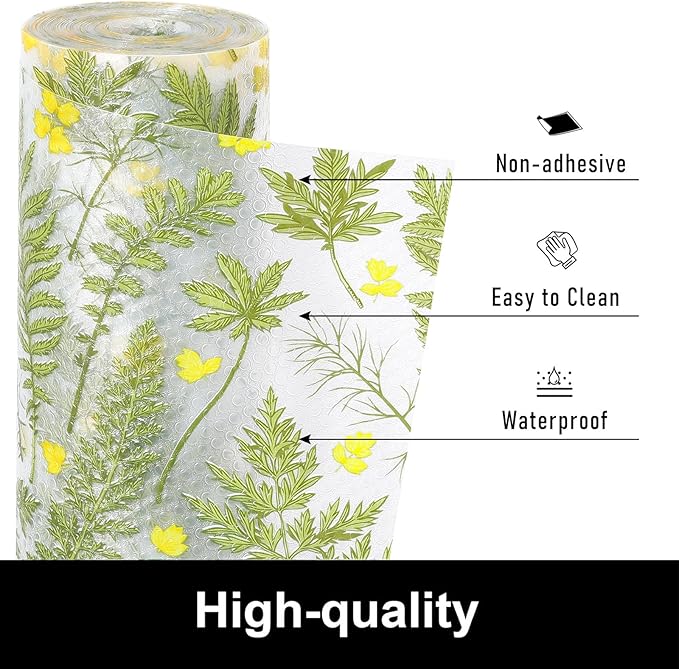CooyesFridge Liners Shelf Liner for Kitchen Cabinets Refrigerator Liners Waterproof & Oil-Proof Kitchen Cupboard Liner Non Adhesive Drawer Mats EVA Material for Shelves（11.8" W x 360" L） - Image 5