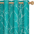 Deconovo Blackout Curtains, Thermal Insulated Soundproof Drapes with Tree Foil Print, 52 x 108 Inch, Set of 2, Machine Washable Window Curtain for Bedroom Living Room Nursery Kitchen Office, Turquoise by Deconovo