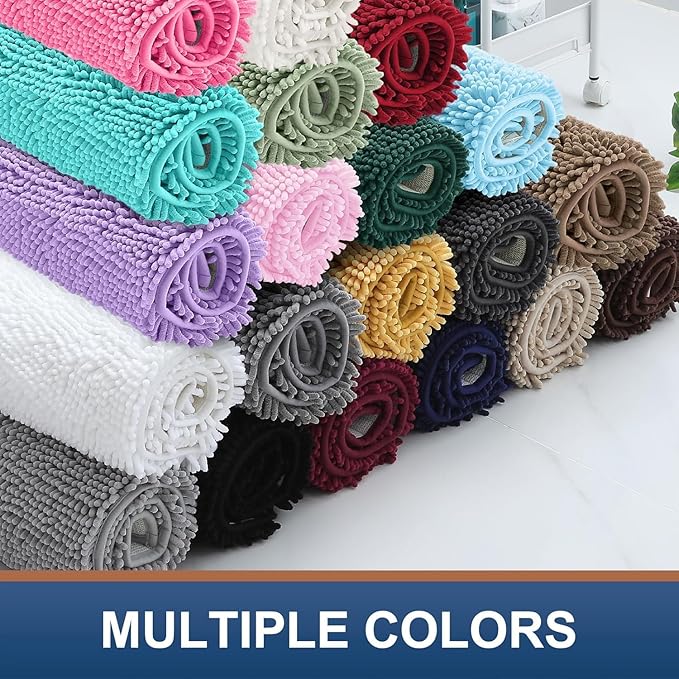 Smiry Luxury Chenille Bathroom Rugs 70x24, Extra Soft and Absorbent Shaggy Bath Mat, Machine Washable, Non-Slip Plush Carpet Runner for Tub, Shower, and Floor, Home Decor Accessories, Brown - Image 10