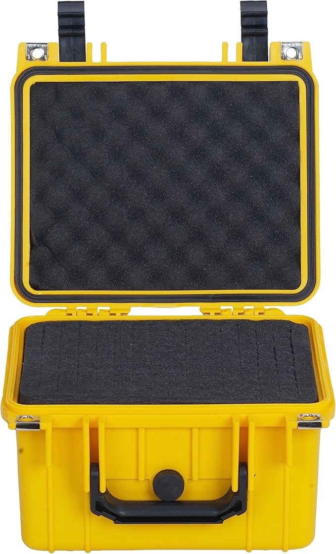 MEIJIA Portable All Weather IP67 Waterproof Camera Case,hard case with Customizable Fit Foam,Fit Use of Drones,Camera,Equipments,10.62 x9.68x6.87inches (Yellow) - Image 5