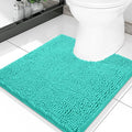 Smiry Luxury Chenille Toilet Rugs U-Shaped 20x20, Soft Absorbent Non-Slip Contour Bathroom Rugs for Toilet, Machine Washable Contoured Bath Mats, Turquoise by Smiry