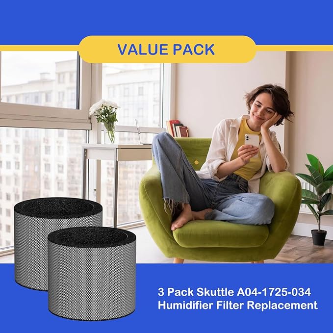 A04-1725-034 Humidifier Evaporator Pad Filter Replacement Compatible with Skuttle A04-1725-034 Humidifier, A04-1725-034 Water Panel, No Clips 3 Pack - Image 6