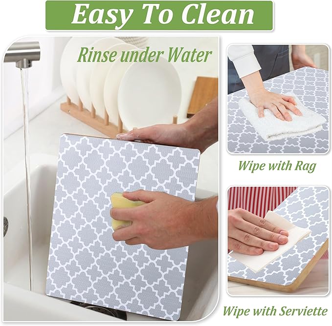 Shelf Liner 20 Inch Wide X 20 Ft Non Adhesive Cabinet Drawer Liner Non Slip Waterproof Pantry Shelves Mat for Refrigerator Closet Cupboard Kitchen Bathroom - Image 2