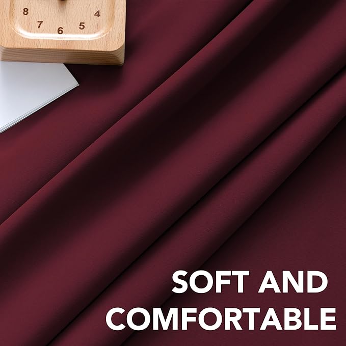 H.VERSAILTEX Christmas Blackout Curtains Thermal Insulated Window Treatment Panels Blackout Drapes for Living Room Back Tab/Rod Pocket Bedroom Draperies, 52 x 96 Inch, Burgundy Red, 2 Panels - Image 5