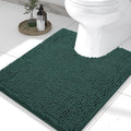 Smiry Luxury Chenille Toilet Rugs U-Shaped 24x20, Soft Absorbent Non-Slip Contour Bathroom Rugs for Toilet, Machine Washable Contoured Bath Mats, Green by Smiry