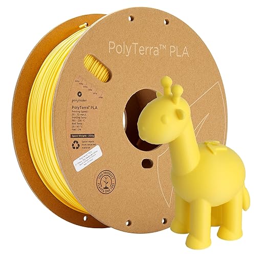 Polymaker Matte PLA Filament Savannah Yellow 1.75mm 1kg 3D Printing Filament, PolyTerra 3D Printer PLA Filament by Polymaker